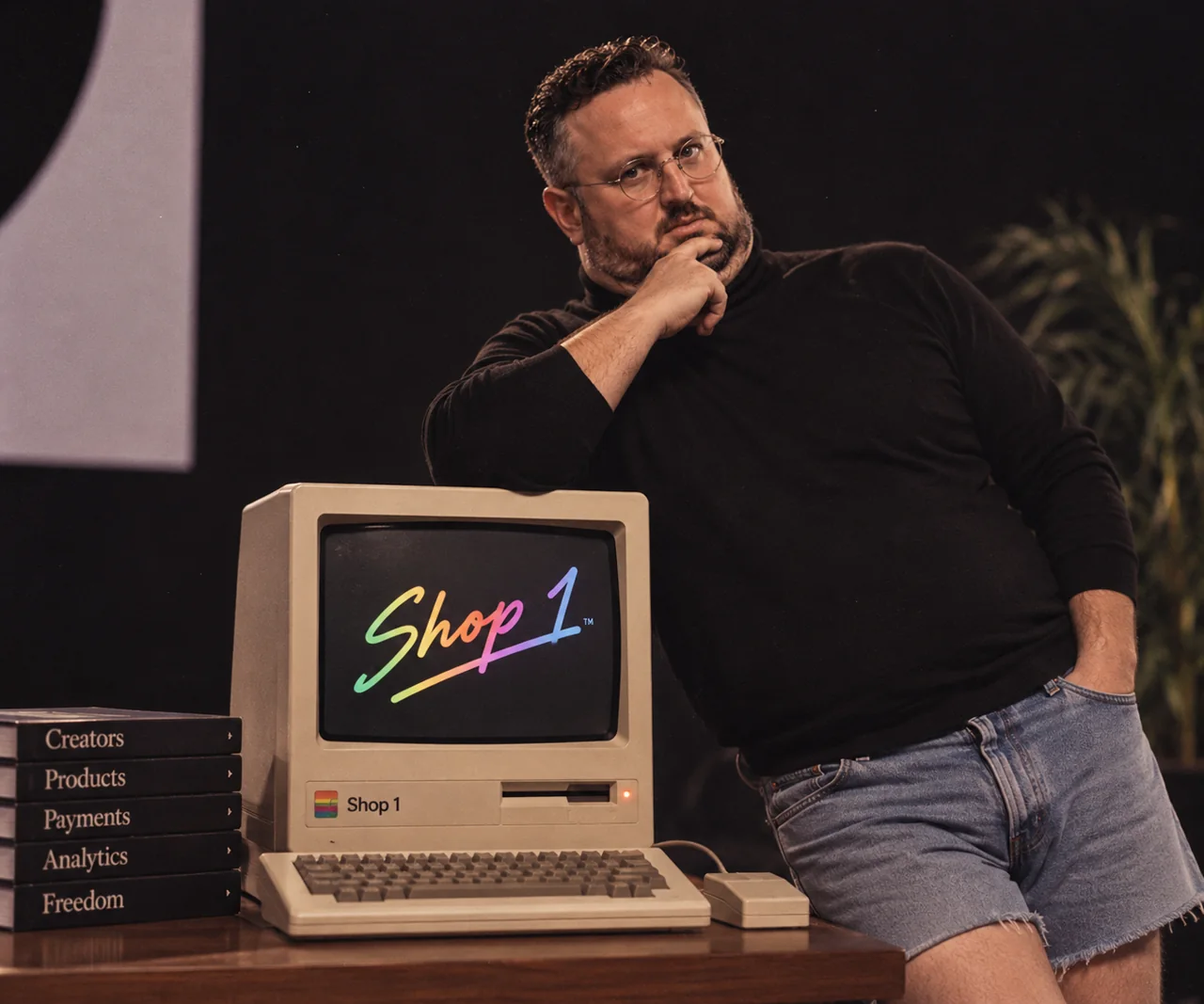 Michael with the original Shop 1 computer